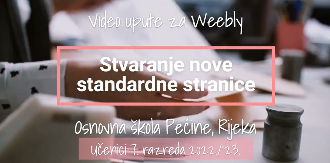 Video upute za Weebly